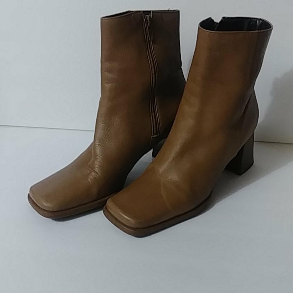 Nine West Square Toe Leather Boots